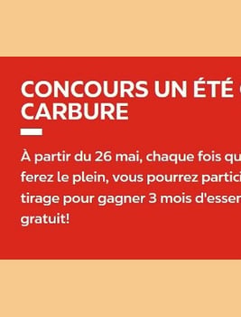Concours Gagnez trois mois d'essence! Concours Gagnez trois mois d'essence!